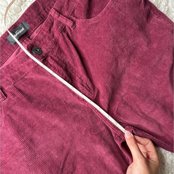 Maroon Corduroy Slim Bell Bottom Stretch Fit Classic Comfort Flared Retro Pants - Picture 7 of 9